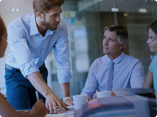 Business owner reviewing financing options